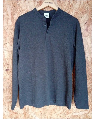 PULL COL MAO BOUTONNE GRIS