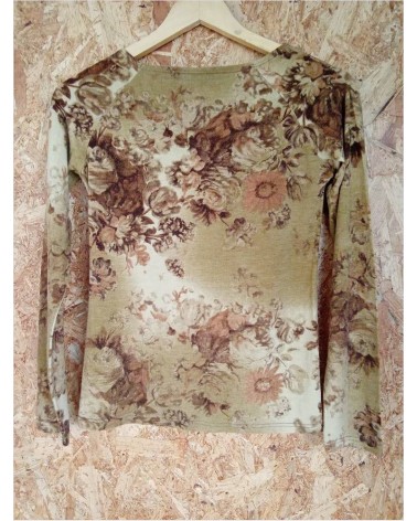 TEE SHIRT MARRON FLEUR