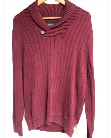 PULL BORDEAUX COL MONTANT 