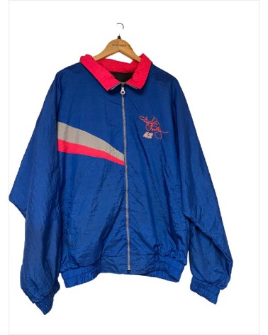 BLOUSON NASCAR COUPE VENT BLEU VOITURE BROSE SUR ARRIERE