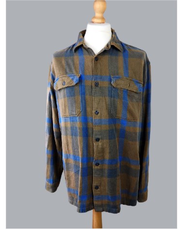 CHEMISE BUCHERON MARRON ET BLEU