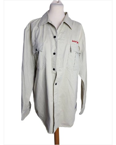 CHEMISE BEIGE RL BRODERIE ROUGE ET LOGO BRODE ARRIERE